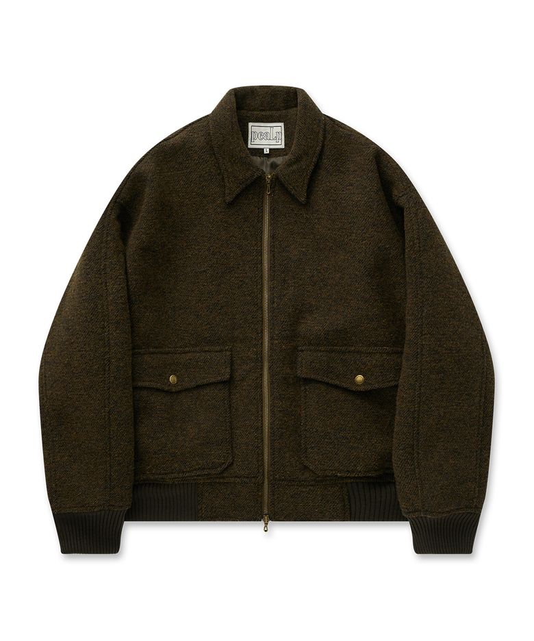 Heritage Wool Zip-Up Jumper 26(Brown)