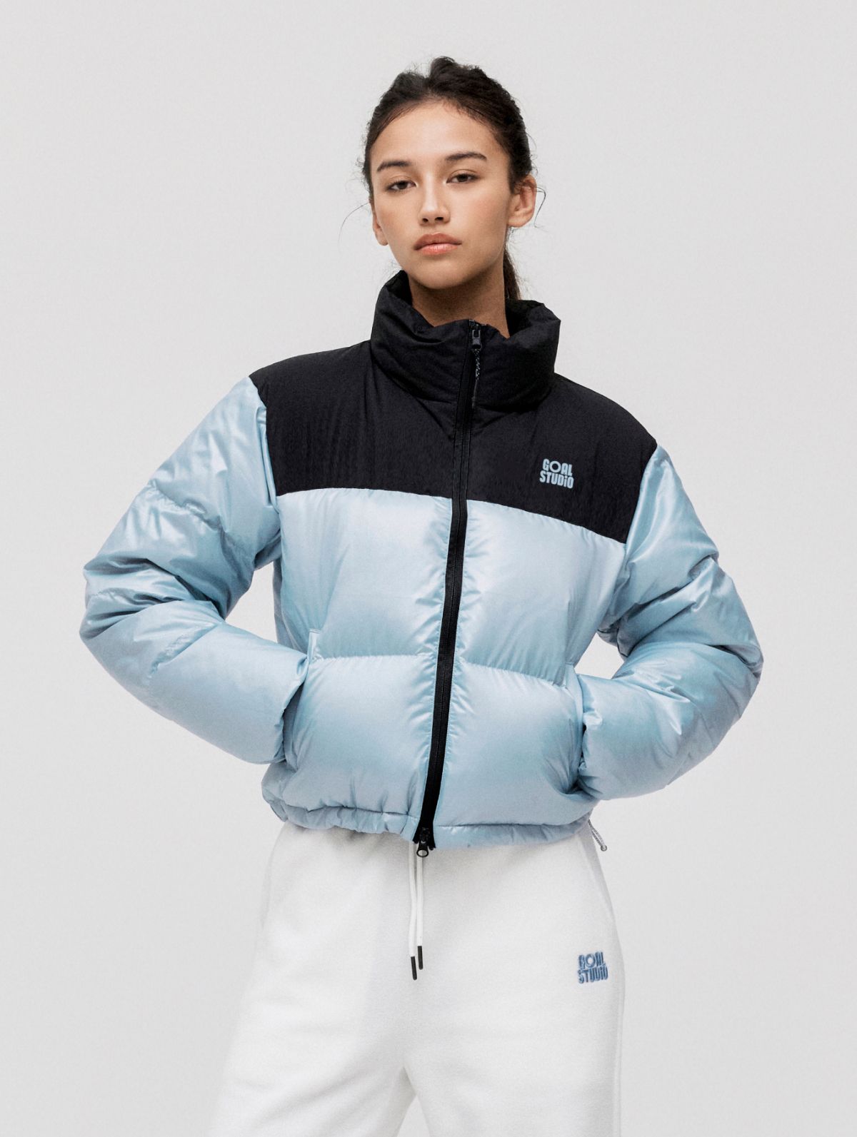 골스튜디오(GOALSTUDIO) WS CROPPED PUFFER DOWN JACKET-SKY BLUE