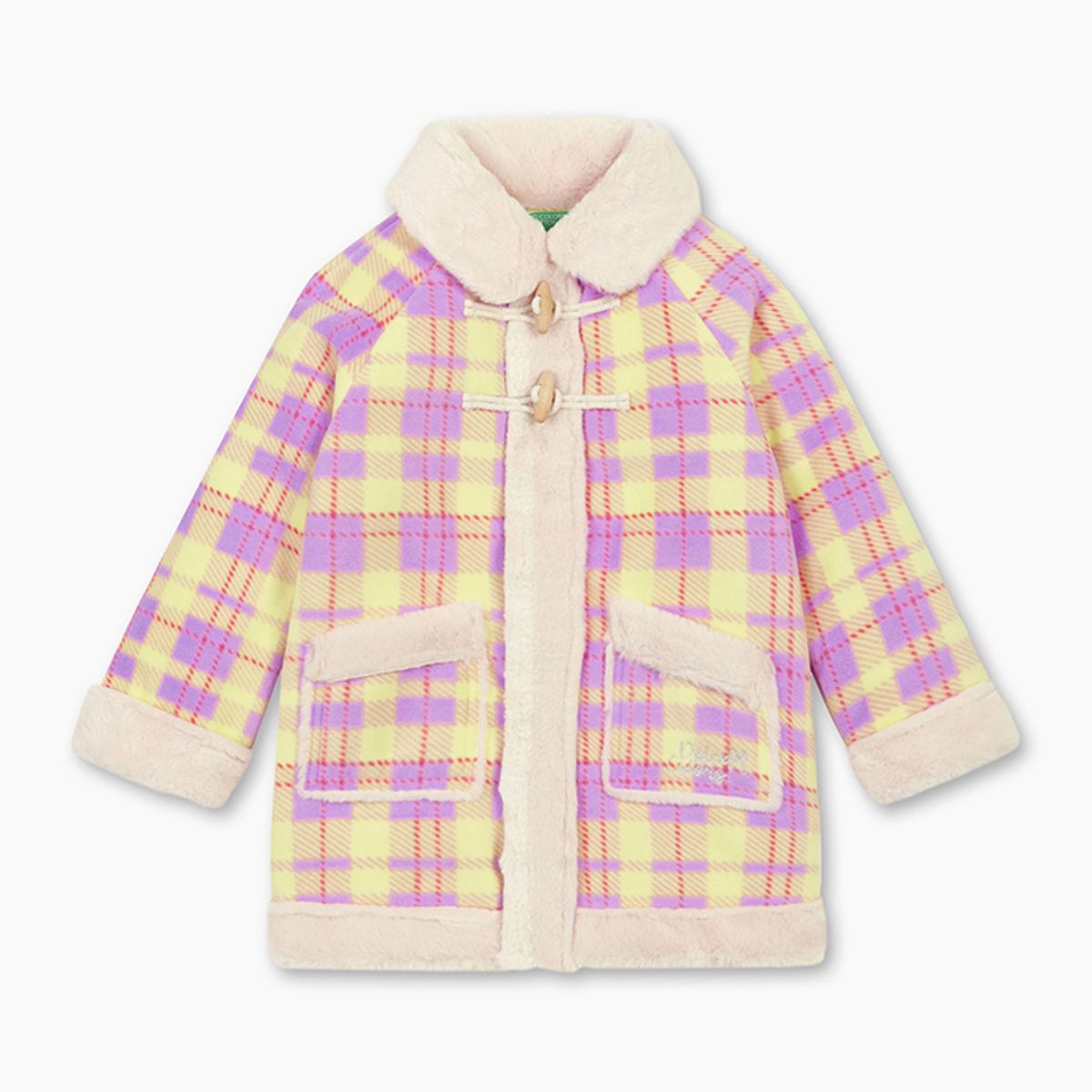 베네통키즈(BENETTONKIDS) 플리스 체크 무스탕_QACT04561LV