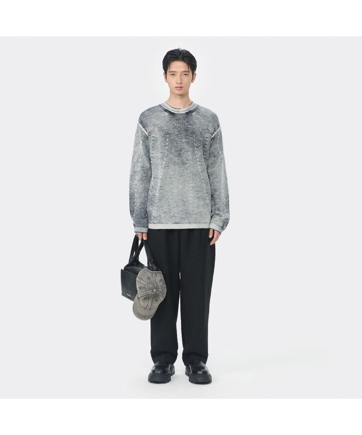 커스텀멜로우(CUSTOMELLOW) Black Wide Fit Pants CWPAW25541BKX
