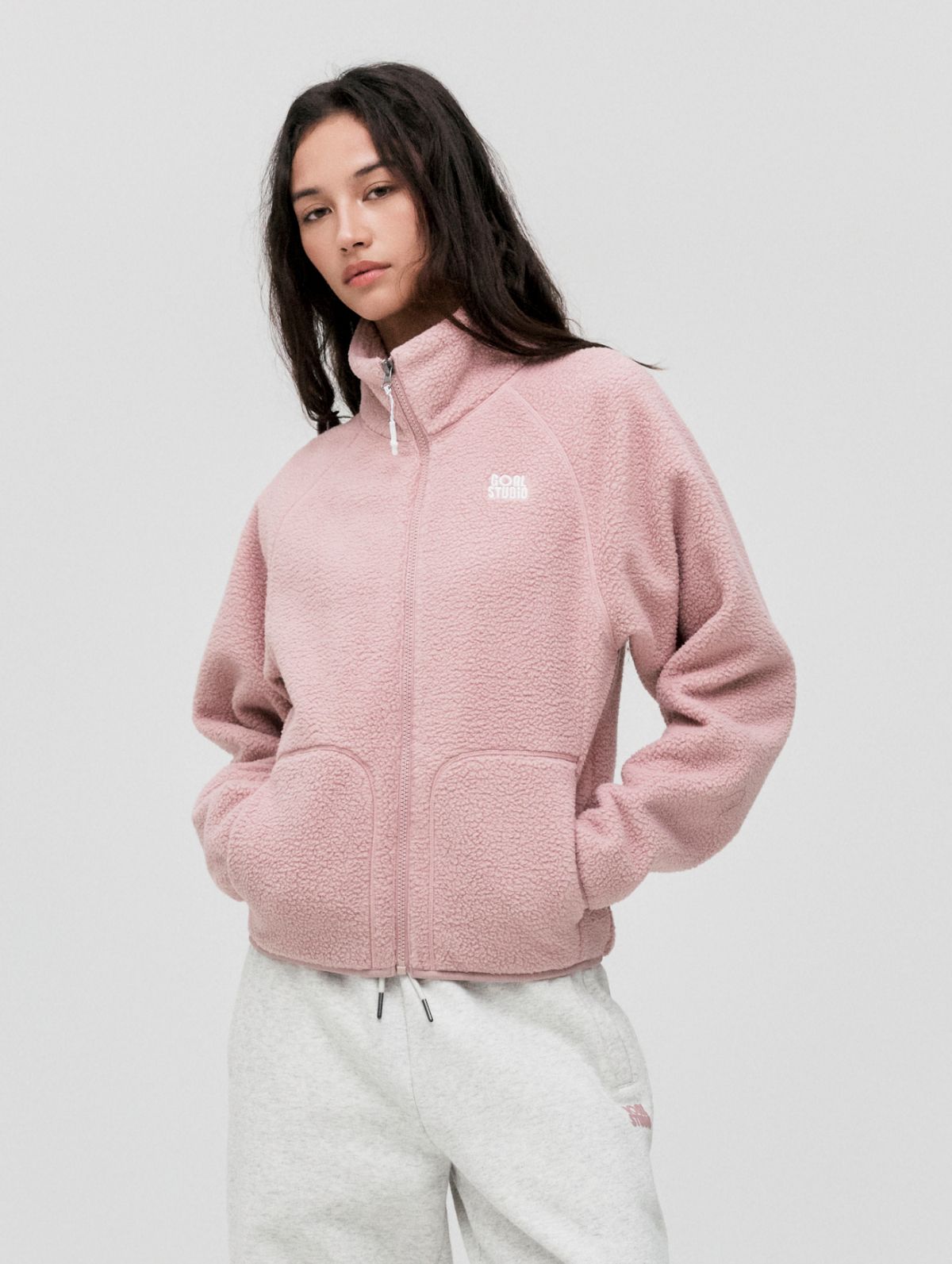 골스튜디오(GOALSTUDIO) WS ESSENTIAL FLEECE JACKET-INDIE PINK