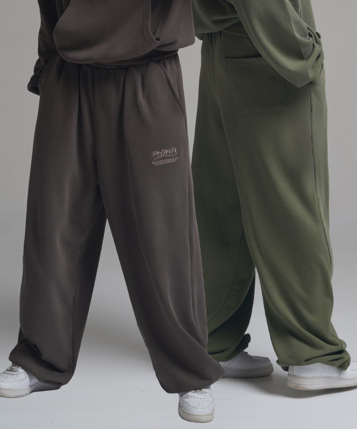 페르메논(PHERMENON) [2PACK] 피그먼트 오버핏 와이드 스트링 조거 팬츠 (5COLOR)