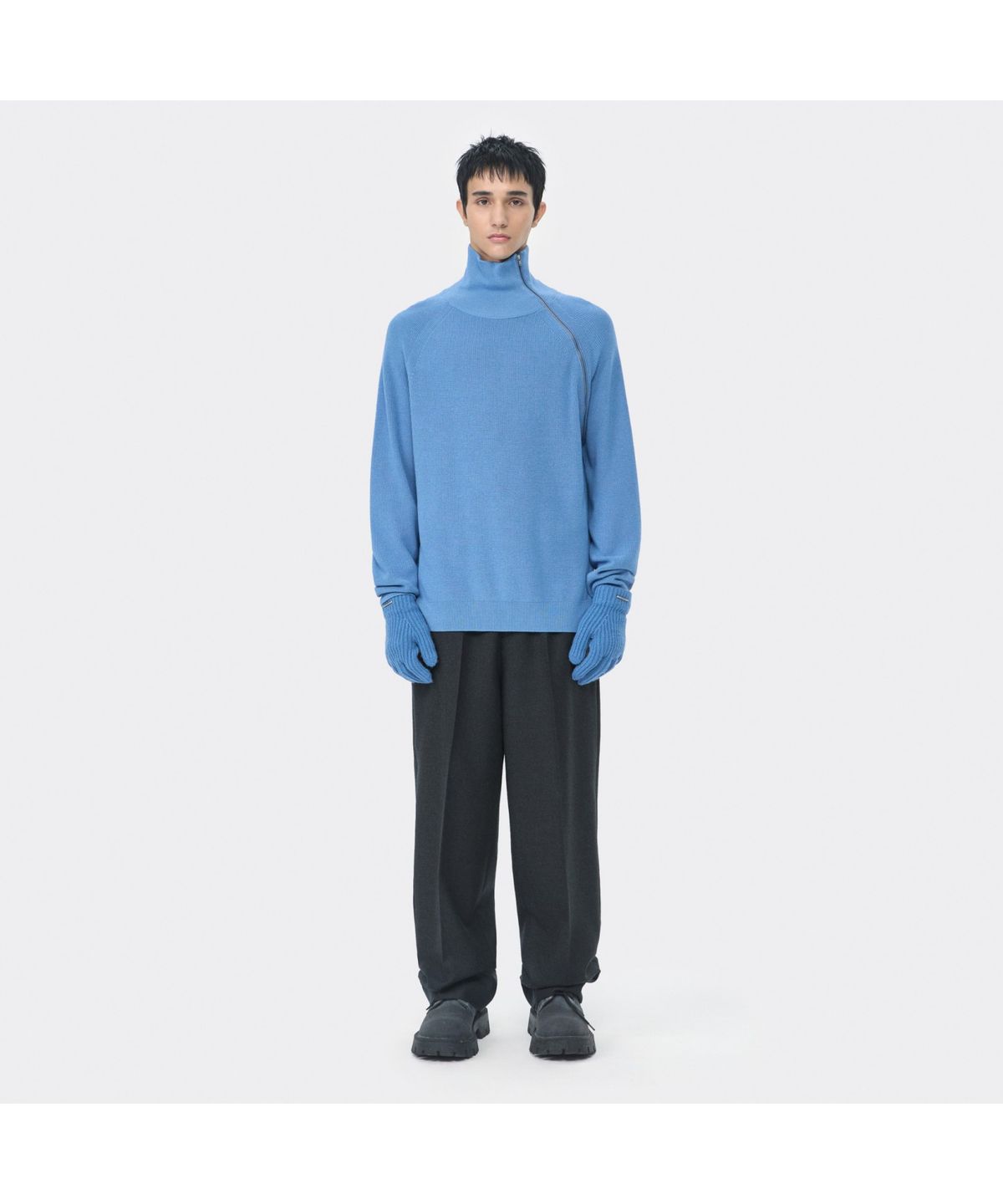 커스텀멜로우(CUSTOMELLOW) Grey Wide Fit Wool Setup Pants CWPAW25843GYD
