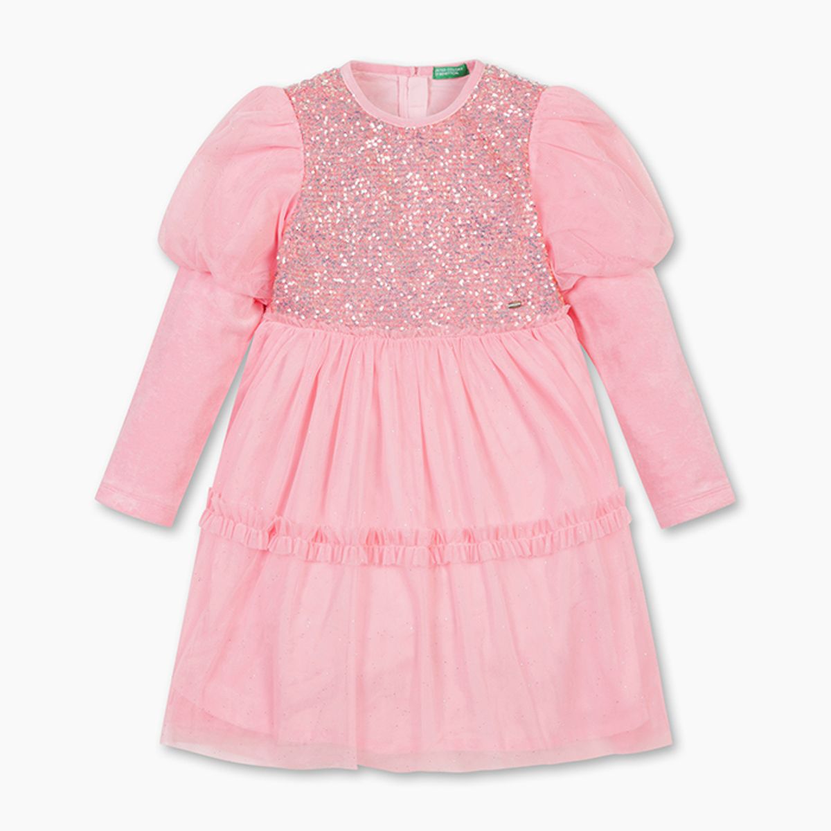 베네통키즈(BENETTONKIDS) 벨로아 스팽글 원피스_QAOP23561PK