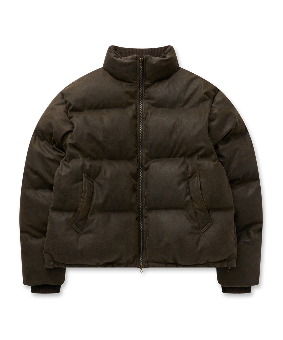 필프(PEALP) Vintage Faux Leather Padded Jacket 28(Brown)