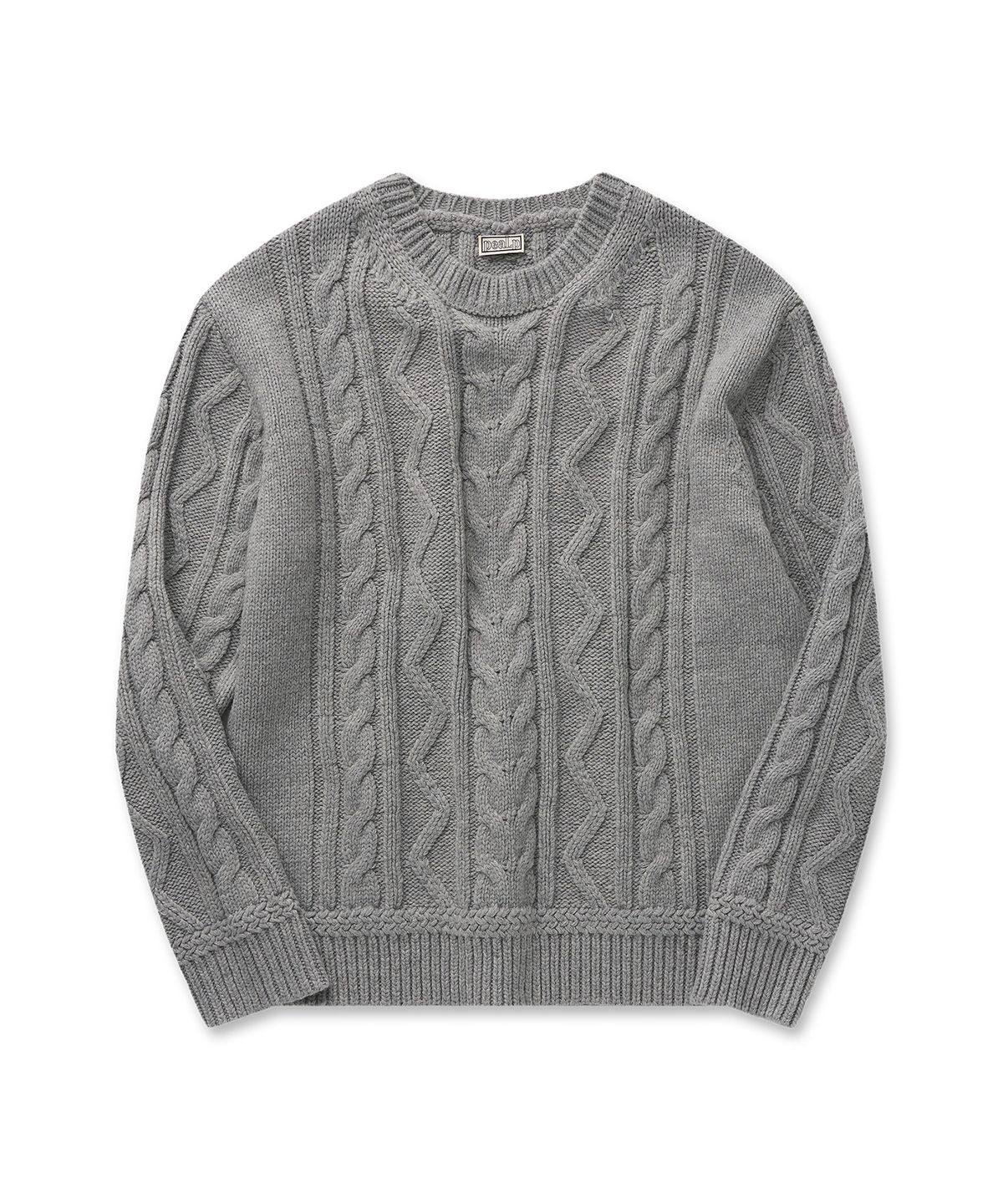 필프(PEALP) Cable Classic Knit 30(Light Gray)