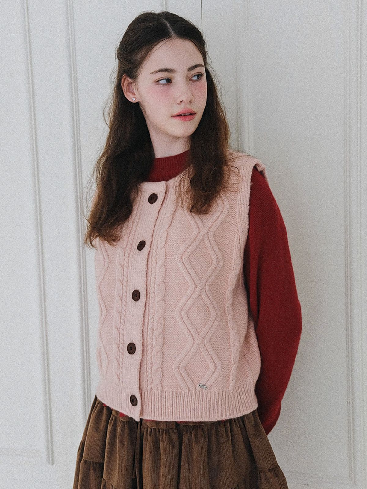 쿨키튼(KOOLKITTEN) Soft Cable Knit Vest