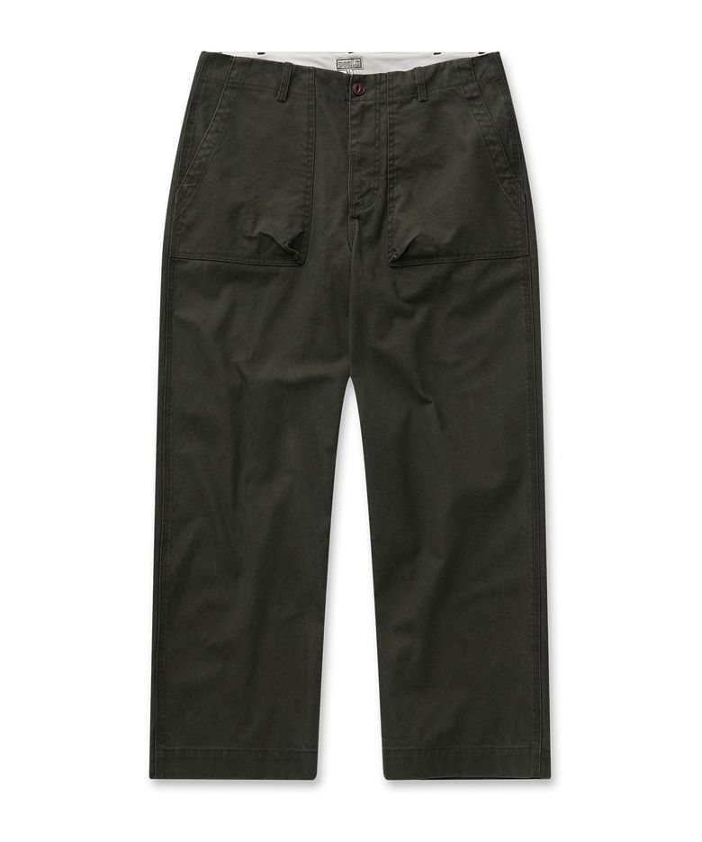 Washed Cotton Fatigue Pants 33(Khaki)