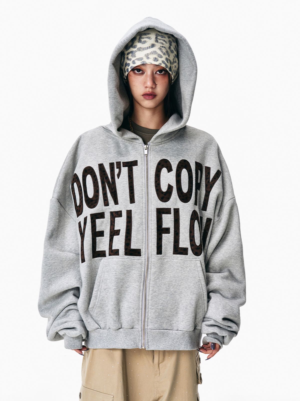 와이이이엘(YEEL) DONT COPY ZIP-UP HOODIE GREY