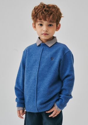 BZ63TS01BU 블루 기모 반넥 티셔츠