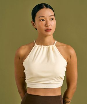 Halter point top (Cream)