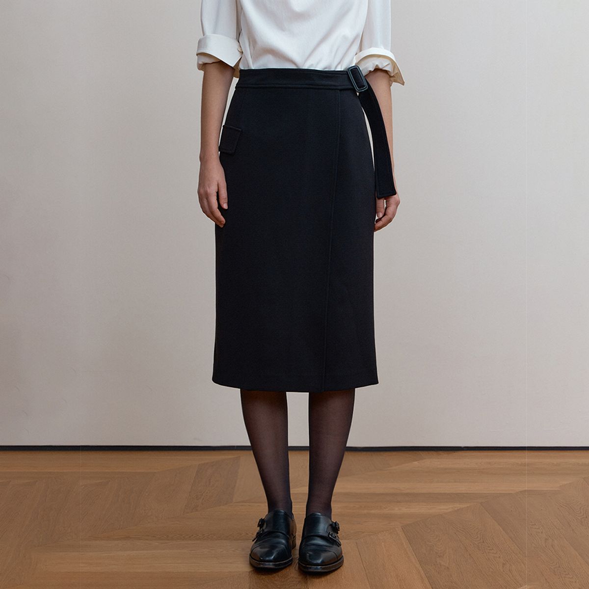 퍼블리카엑스(PUBLICKA X) CAMDEN WRAP SKIRT BLACK