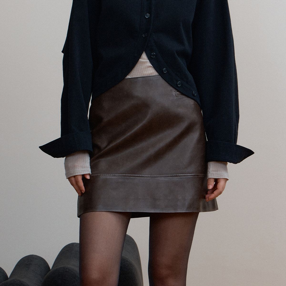 퍼블리카엑스(PUBLICKA X) MAEVE MINI SKIRT BROWN