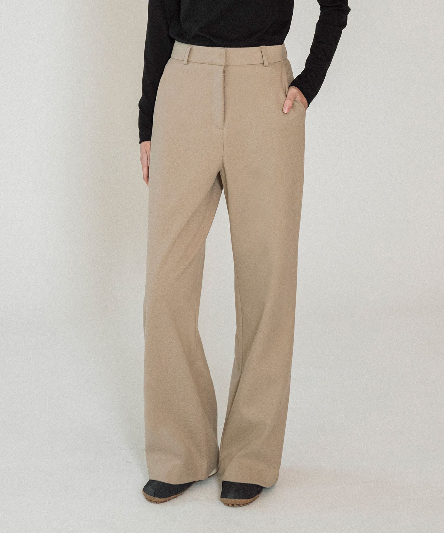 【美品】bow.a 水際wide pants ベージュ 41541 