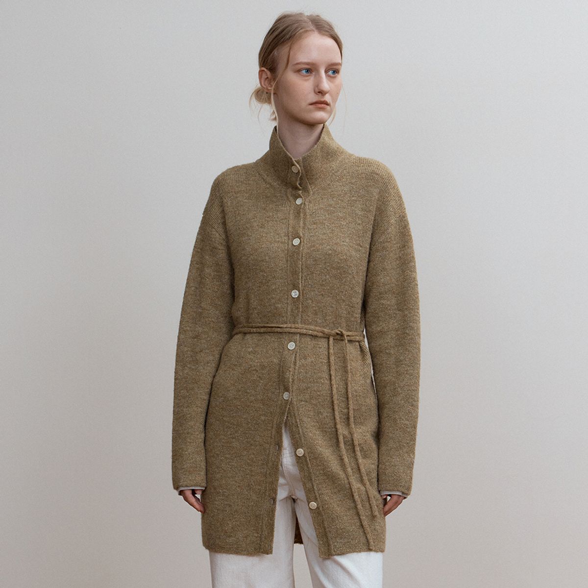 퍼블리카엑스(PUBLICKA X) AUDE KNIT LONG CARDIGAN KHAKI