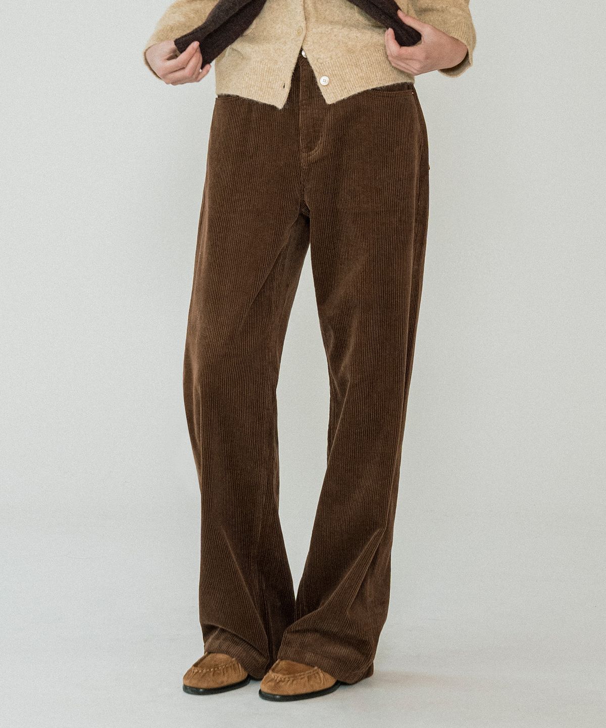 반원 아틀리에(VANONE ATELIER) P3270 와이드 코듀로이 팬츠_Brown