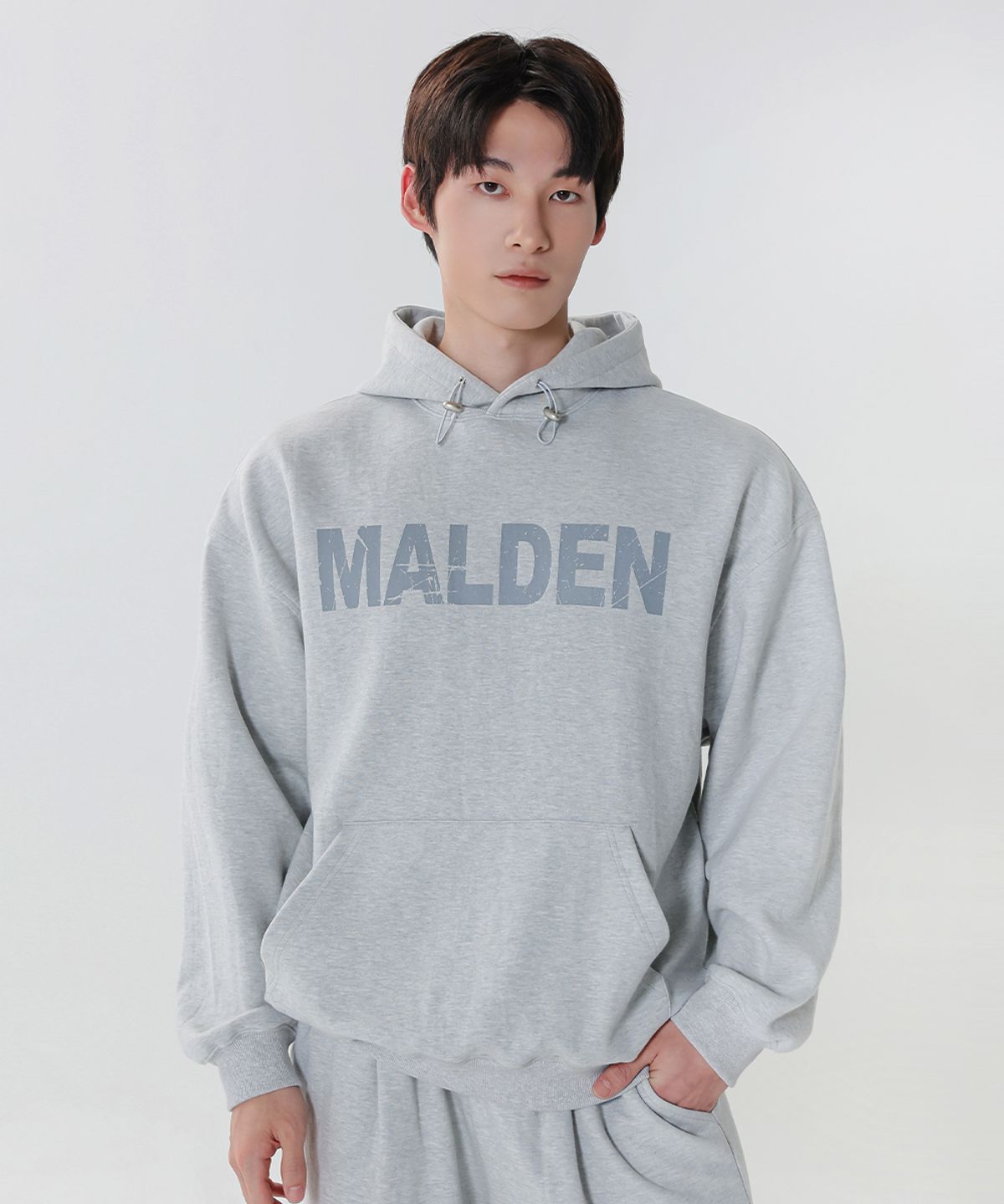 몰든(MALDEN) 더블 니트 크랙 후드티