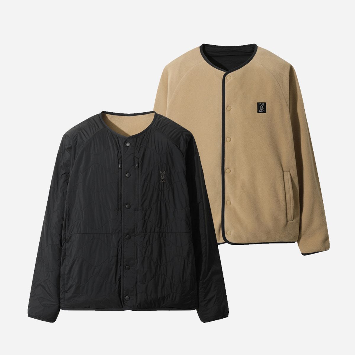 디오디(DOD) 리버웨이브 리버시블 퀼팅 자켓(BLACK)