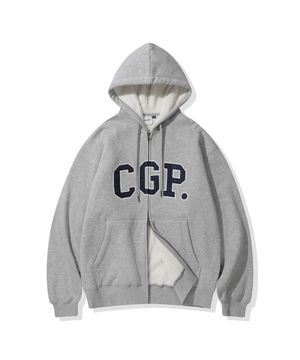 CGP 아치 로고 보아 후드 집업_다크그레이