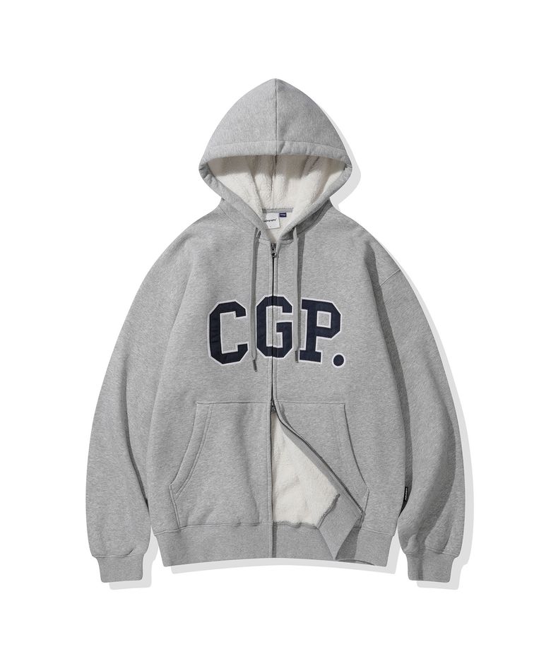 CGP 아치 로고 보아 후드 집업_다크그레이