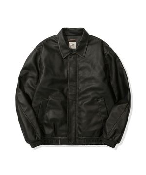 FAUX 레더 패디드 블루종 자켓_에스프레소