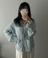 (우먼) 코튼 카라 니트 가디건_캔디 블루
