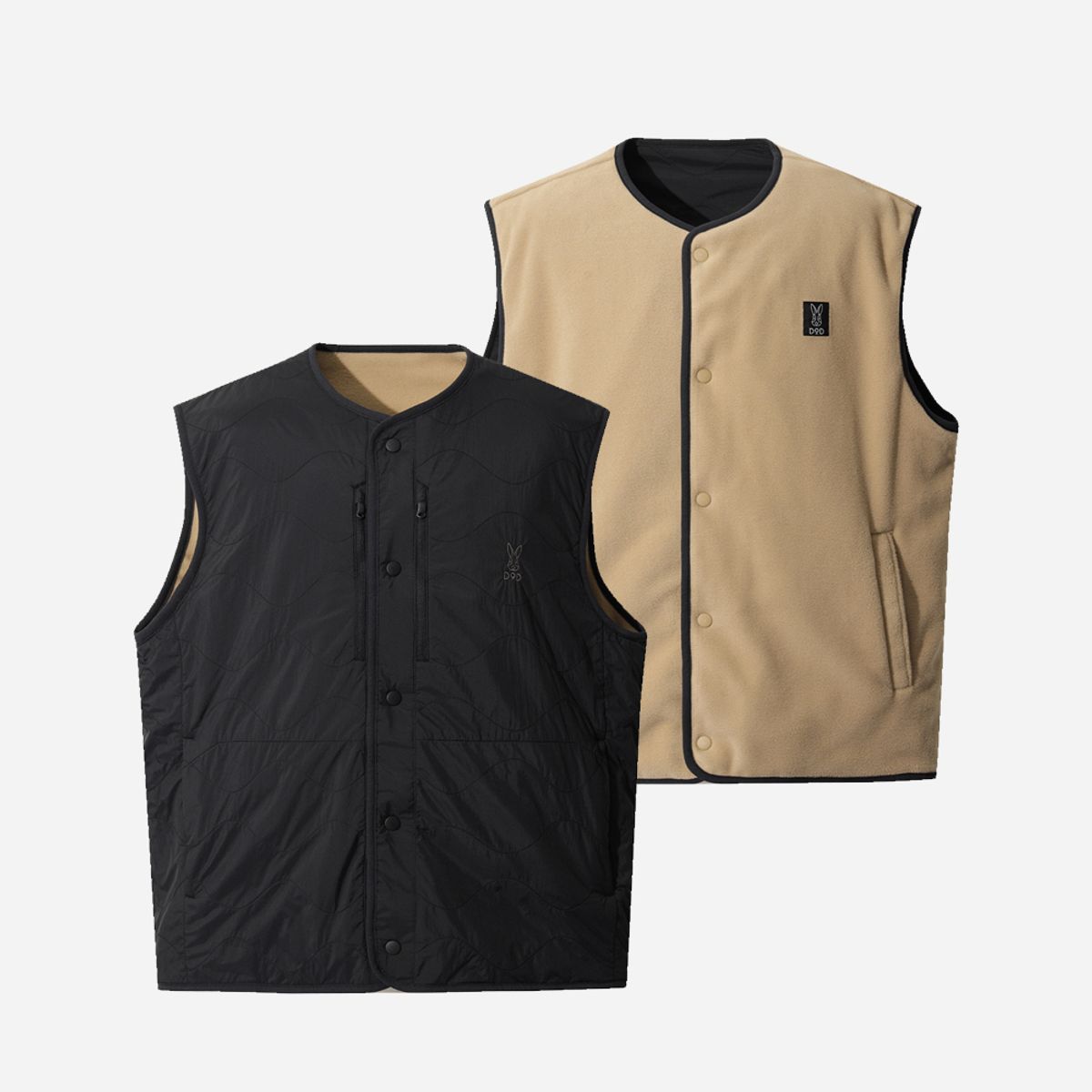 디오디(DOD) 리버웨이브 리버시블 퀼팅 베스트(BLACK)