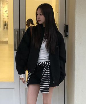 (우먼) 울 블루종 자켓_블랙