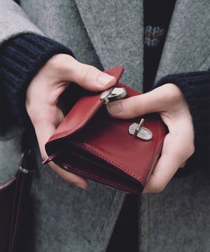 클라스프 반지갑 버건디