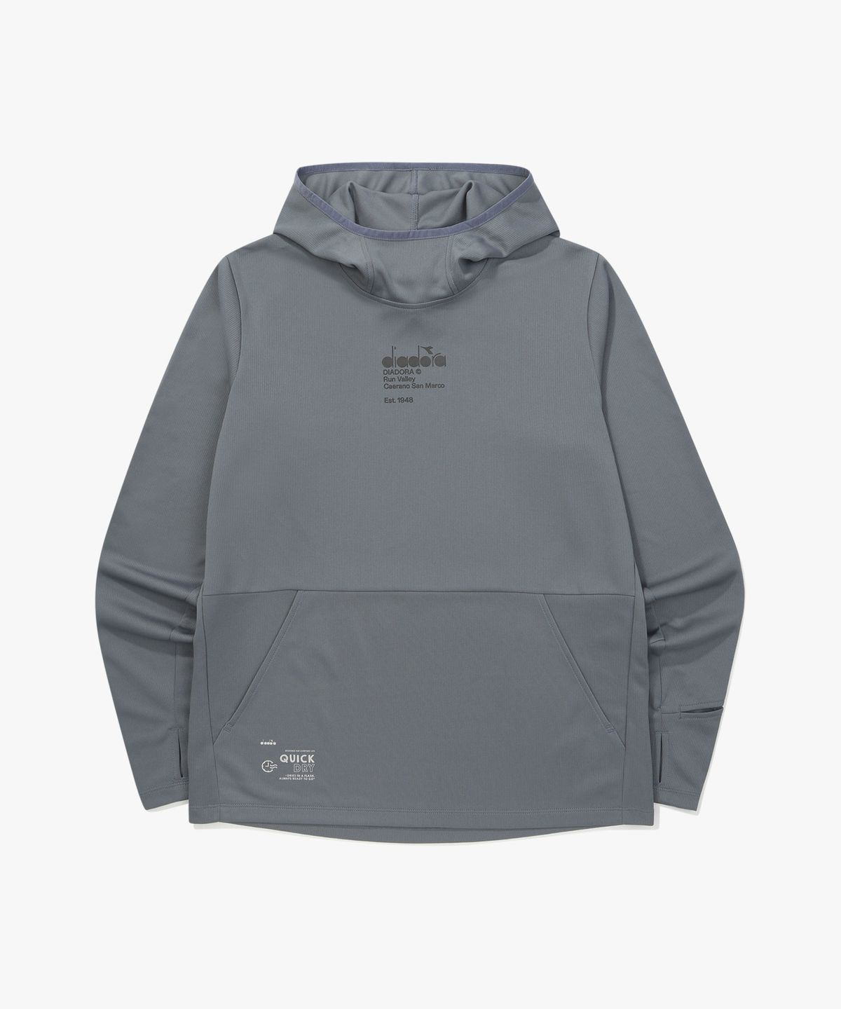 디아도라(diadora) 캄포 러닝 썸홀 후드 GREY