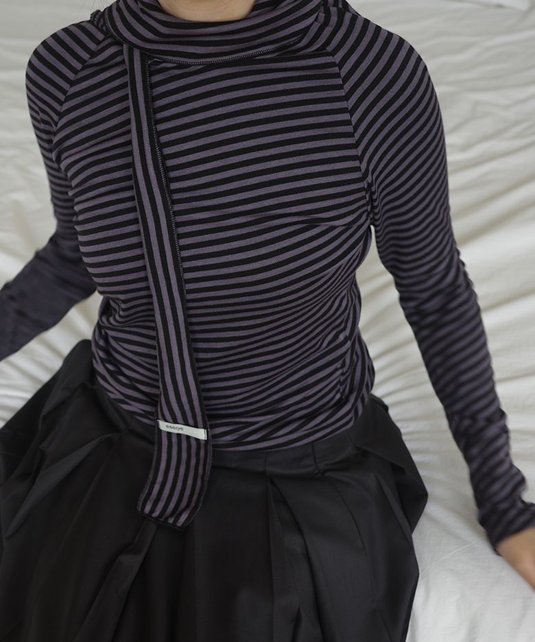 diagonal jersey top Stripe