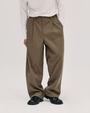 모던 와이드 밴딩 트라우저 _ 베이지