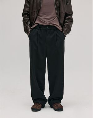 모던 와이드 밴딩 트라우저 _ 블랙