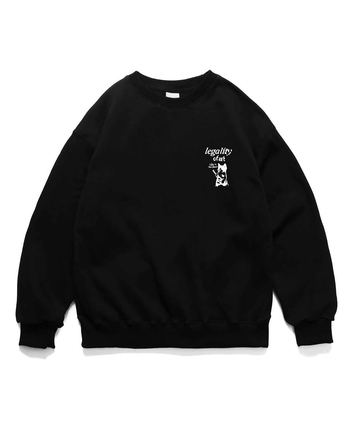 앱놀머씽(ABNORMALTHING) 밴드 루즈핏 맨투맨 블랙  (BAND CREWNECK BLACK)
