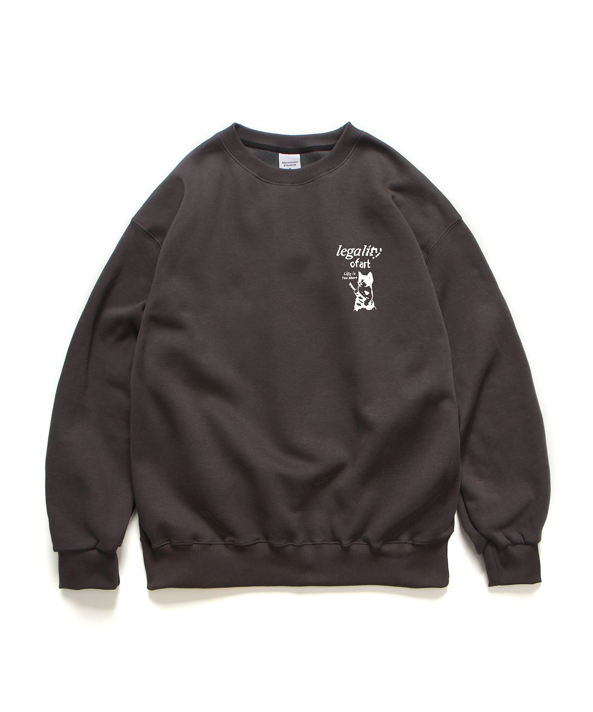 앱놀머씽(ABNORMALTHING) 밴드 루즈핏 맨투맨 차콜  (BAND CREWNECK CHARCOAL)