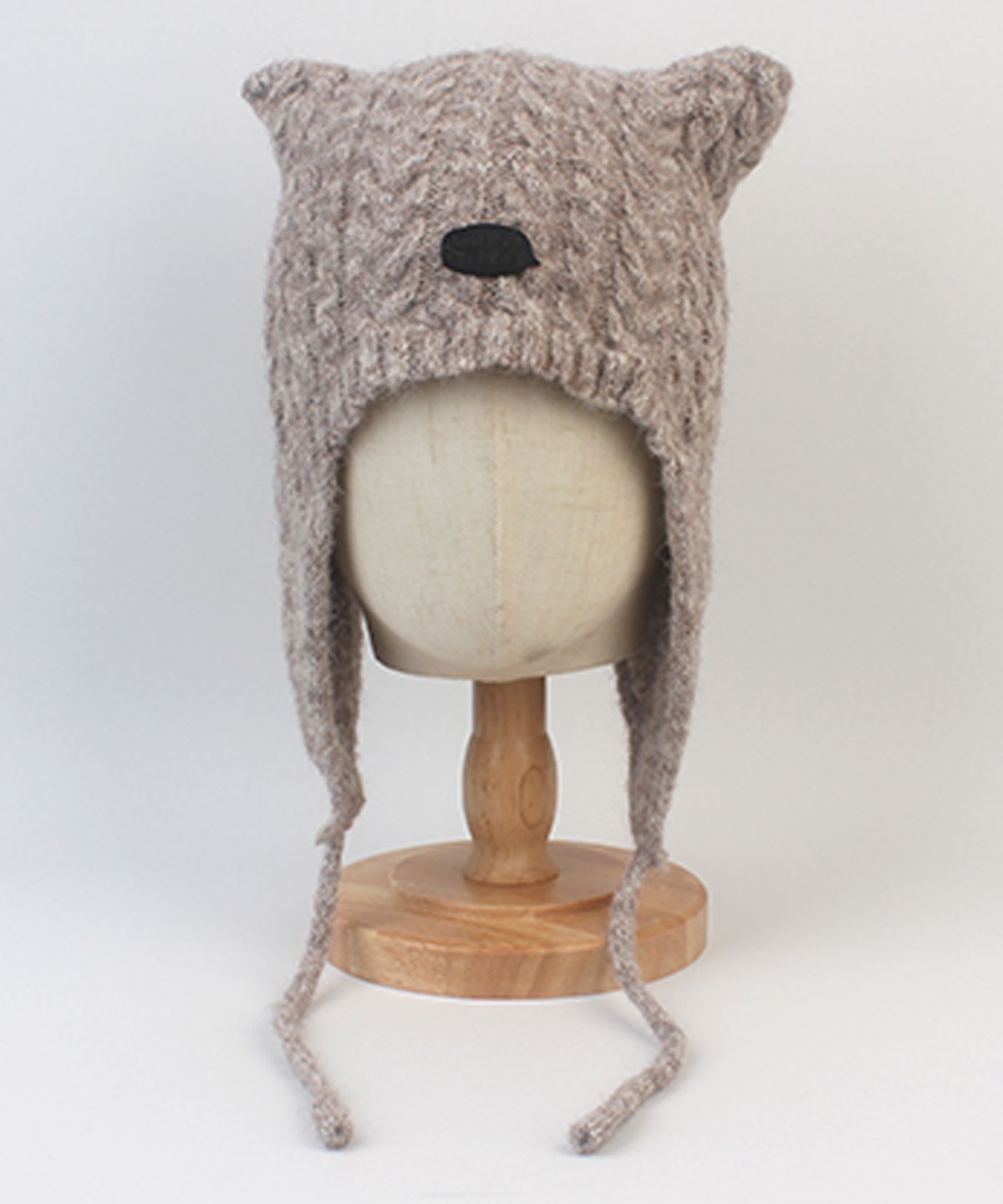 유니버셜 케미스트리(UNIVERSAL CHEMISTRY) Wool Twist Cat Gray Earflap Hat 고양이모자