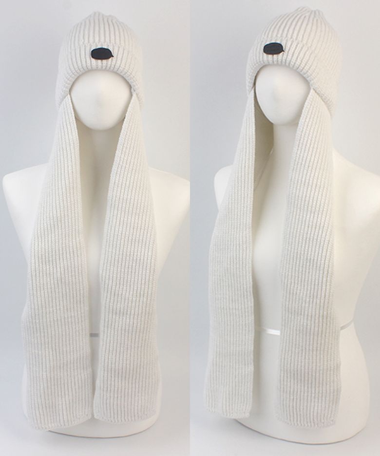 Wool Ivory Muffler Beanie 머플러비니