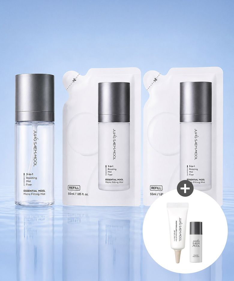 에센셜 물 마이크로 피팅 미스트 55ml 리필 듀오 기획세트 (공병 1개 + 리필 55ml x 2개)(앰플선 5ml + 물크림 8ml 증정)