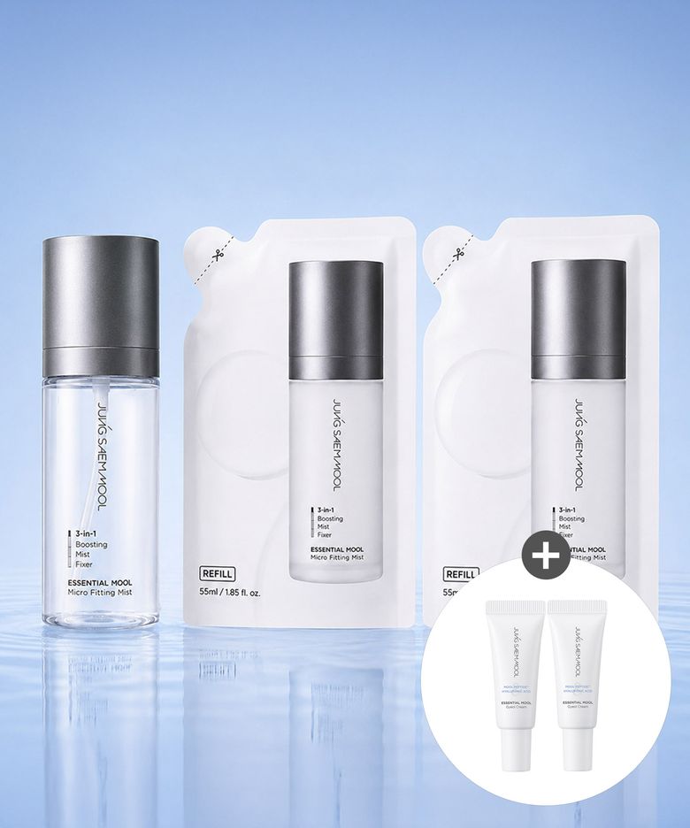 에센셜 물 마이크로 피팅 미스트 55ml 리필 듀오 기획세트 (공병 1개 + 리필 55ml x 2개)(물결크림 5ml 2개 증정)