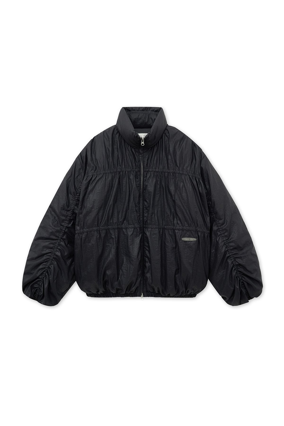 MUSINSA公式 | MATIN KIM HIGH NECK SHIRRING DOWN JUMPER IN BLACK