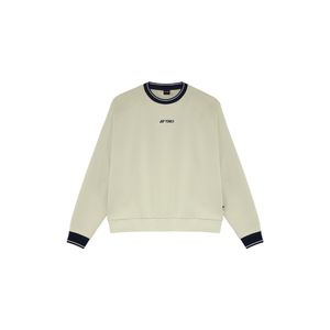 255TL005U 라이트 베이지 남녀공용 배색 티핑 포인트 맨투맨 티셔츠