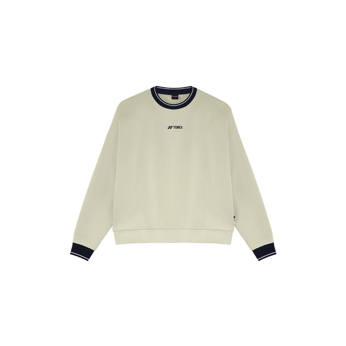 요넥스(YONEX) 255TL005U 라이트 베이지 남녀공용 배색 티핑 포인트 맨투맨 티셔츠