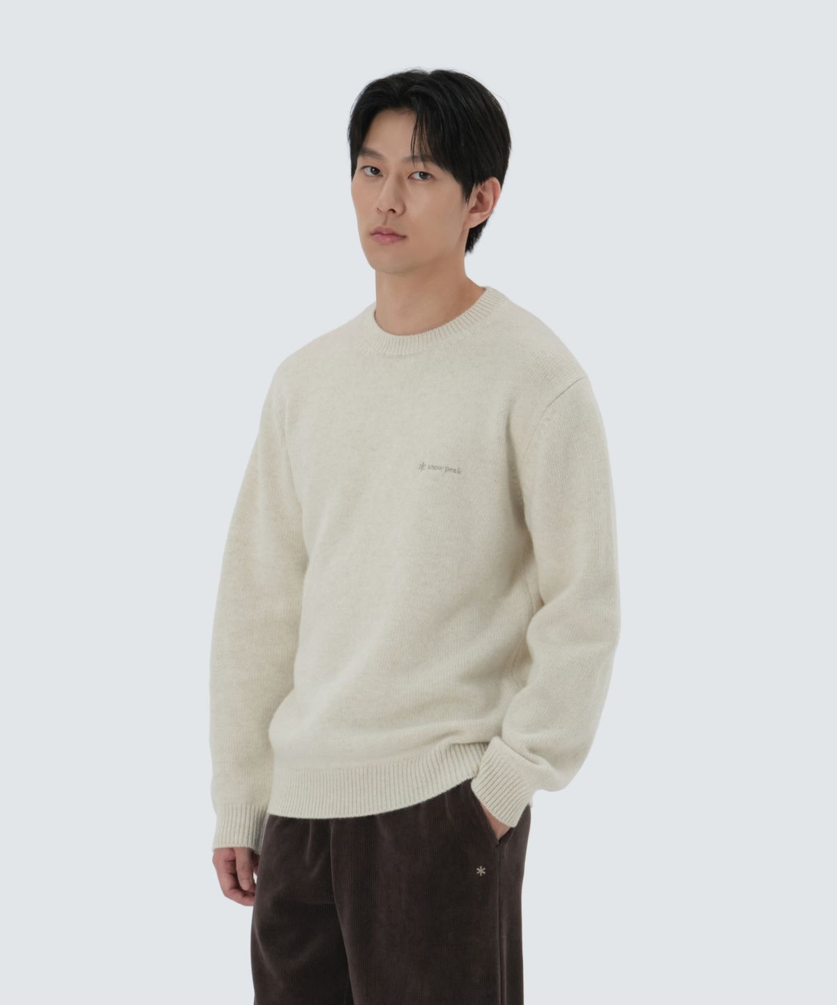스노우피크 어패럴(SNOWPEAK APPAREL) 캐시미어 블랜드 니트 맨투맨 (S25WMFHT72) Sand Beige