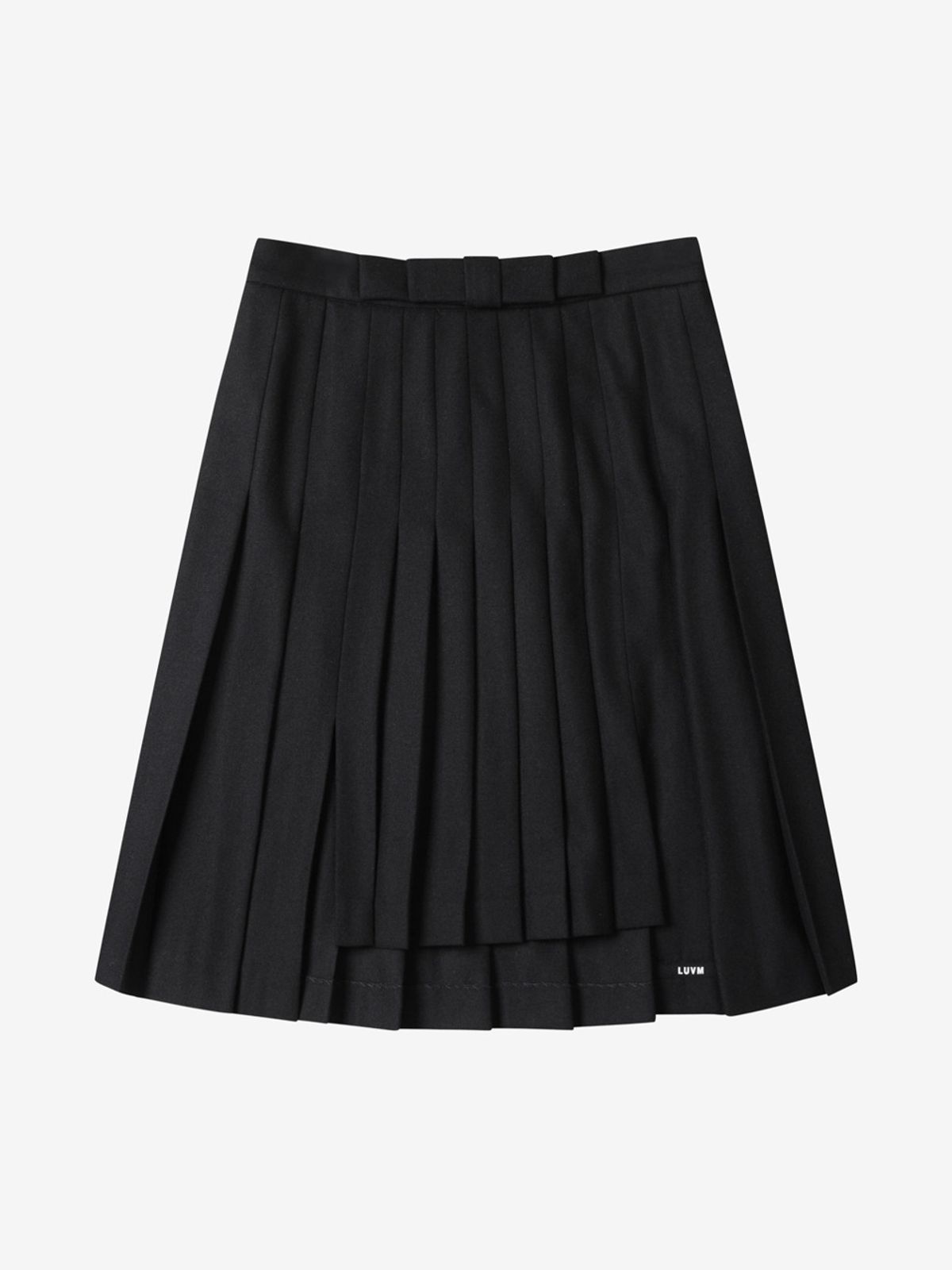 엘유브이엠(LUVM) WOOL PLEATS SLIT SKIRT_BLACK