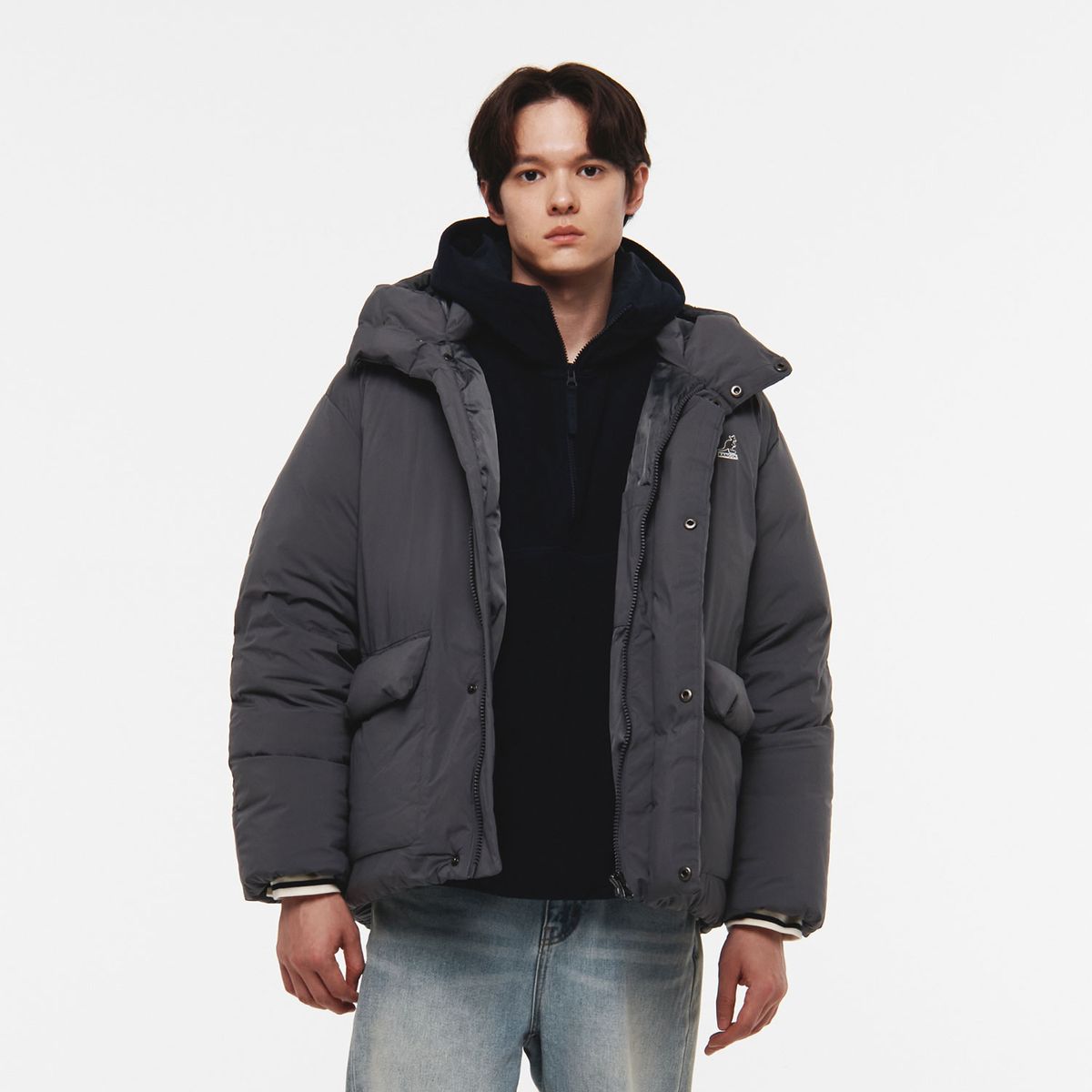 캉골(KANGOL) 레트로코어 엑스페디션 다운 자켓 9584 다크그레이