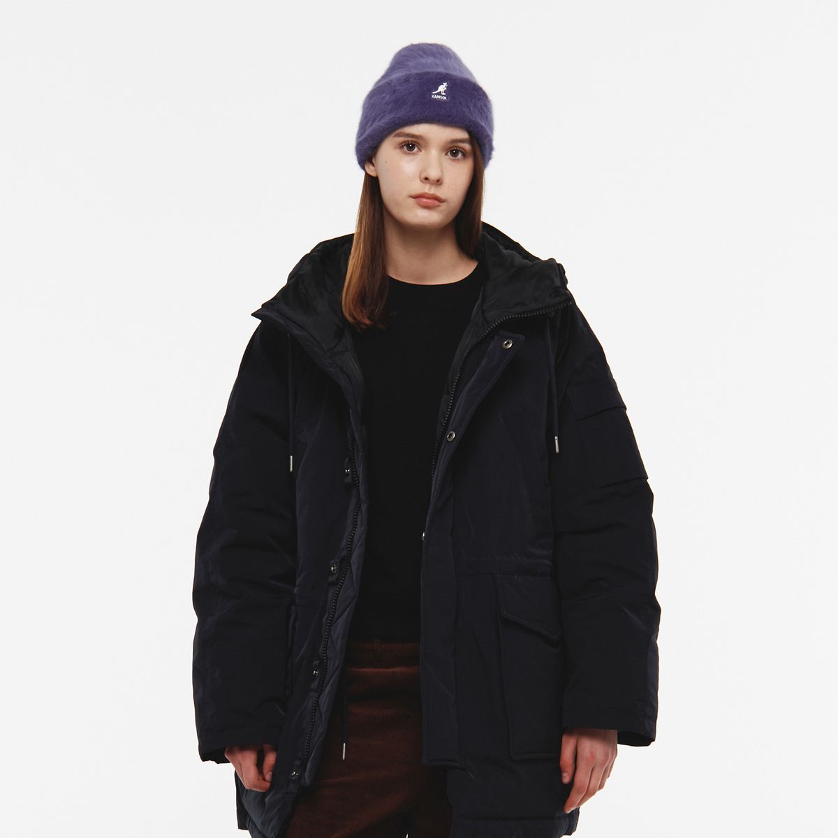 캉골(KANGOL) 레트로코어 N3B 다운 파카 9582 블랙