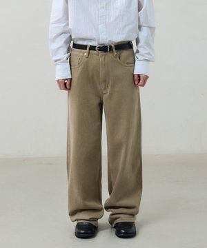 straight cotton pants (beige)