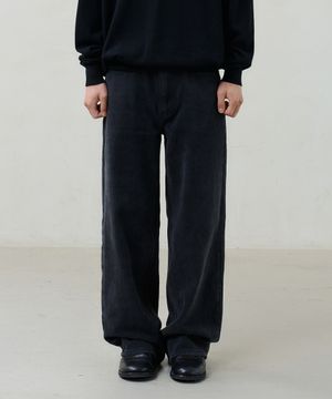 straight cotton pants (black)