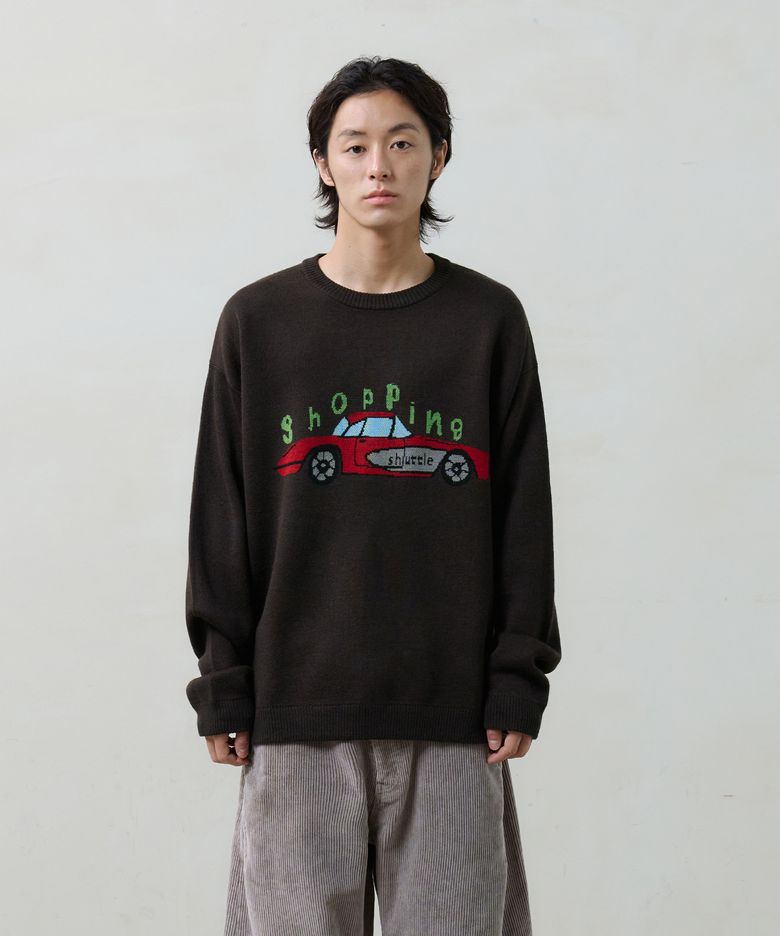 shopping car knit (dark brown)