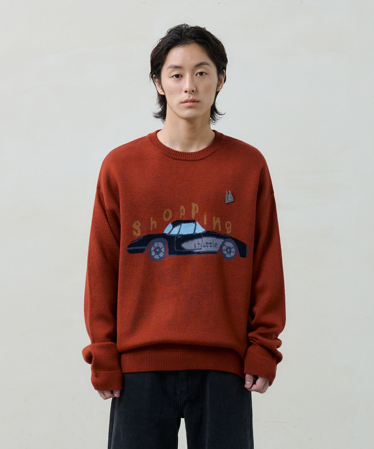 노운(NOUN) shopping car knit (red)